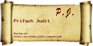 Prifach Judit névjegykártya